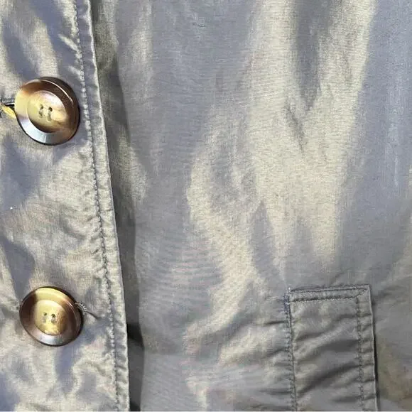 Weatherproof Gray Iridescent Trench Belted Raincoat Jacket Size M - Picture 8 of 13